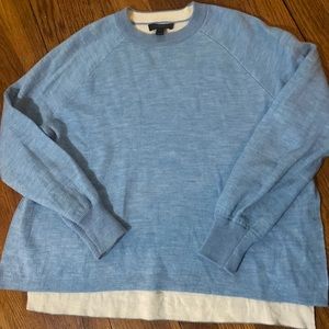 Powder Blue J Crew Side Slit Crewneck Sweater Size Small